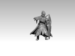 armoured Elf Captain with sword and shield